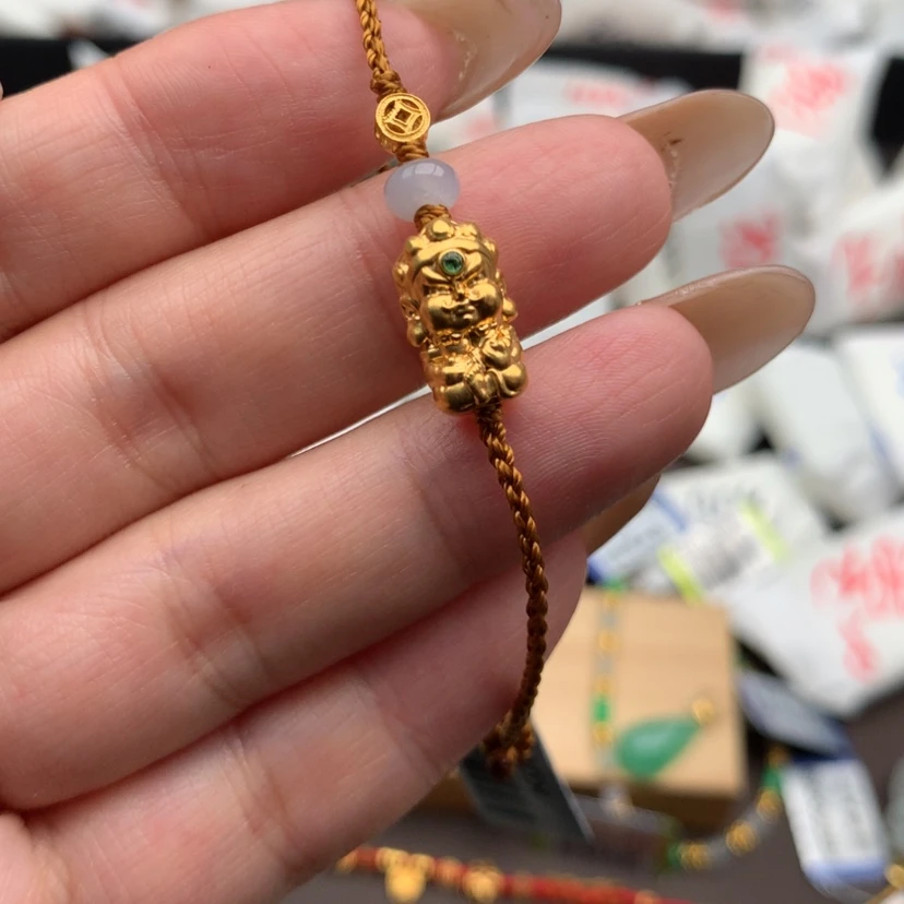 【闪购商品】翡翠手绳18K金镶嵌一