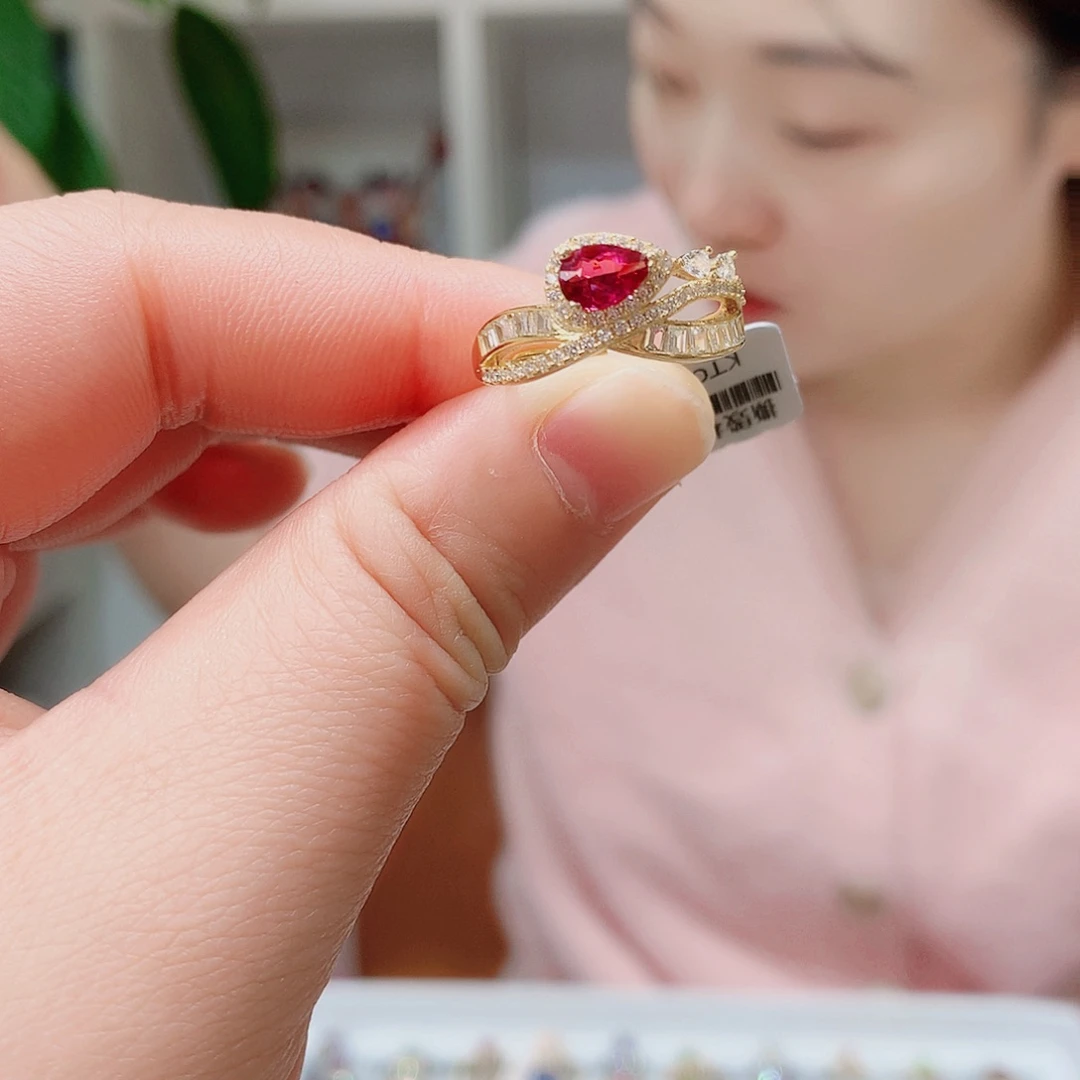 银S925镶嵌戒指碧玺