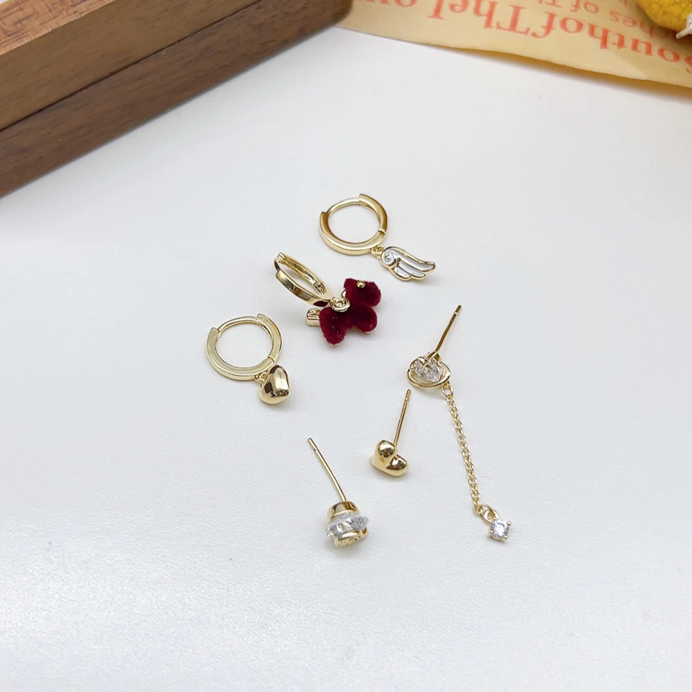 铜合金仿水晶耳饰 05922 好啊商店 小马套组耳饰三对装