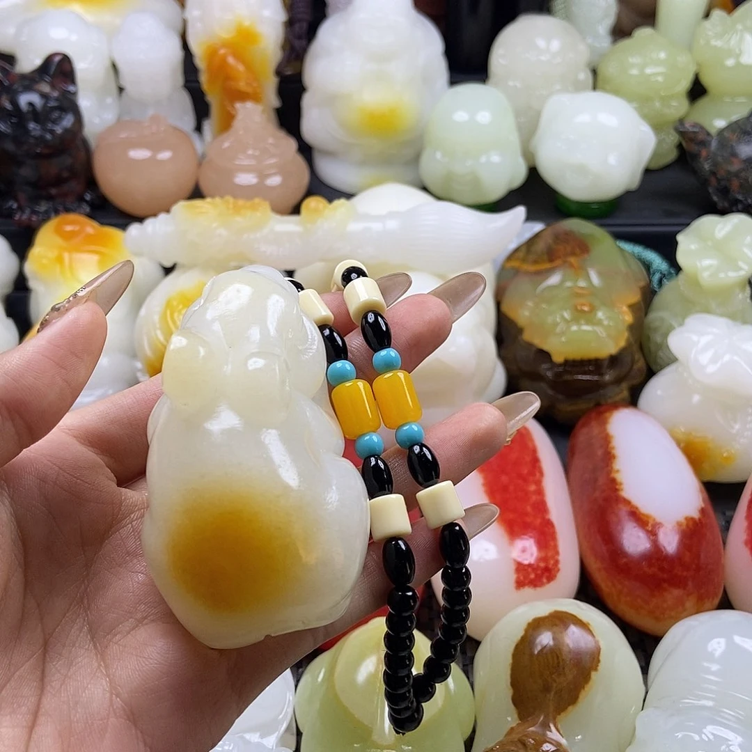 无花朵原石雕刻把件