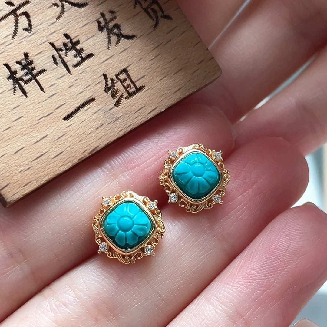 绿松石银S925镶嵌颈饰