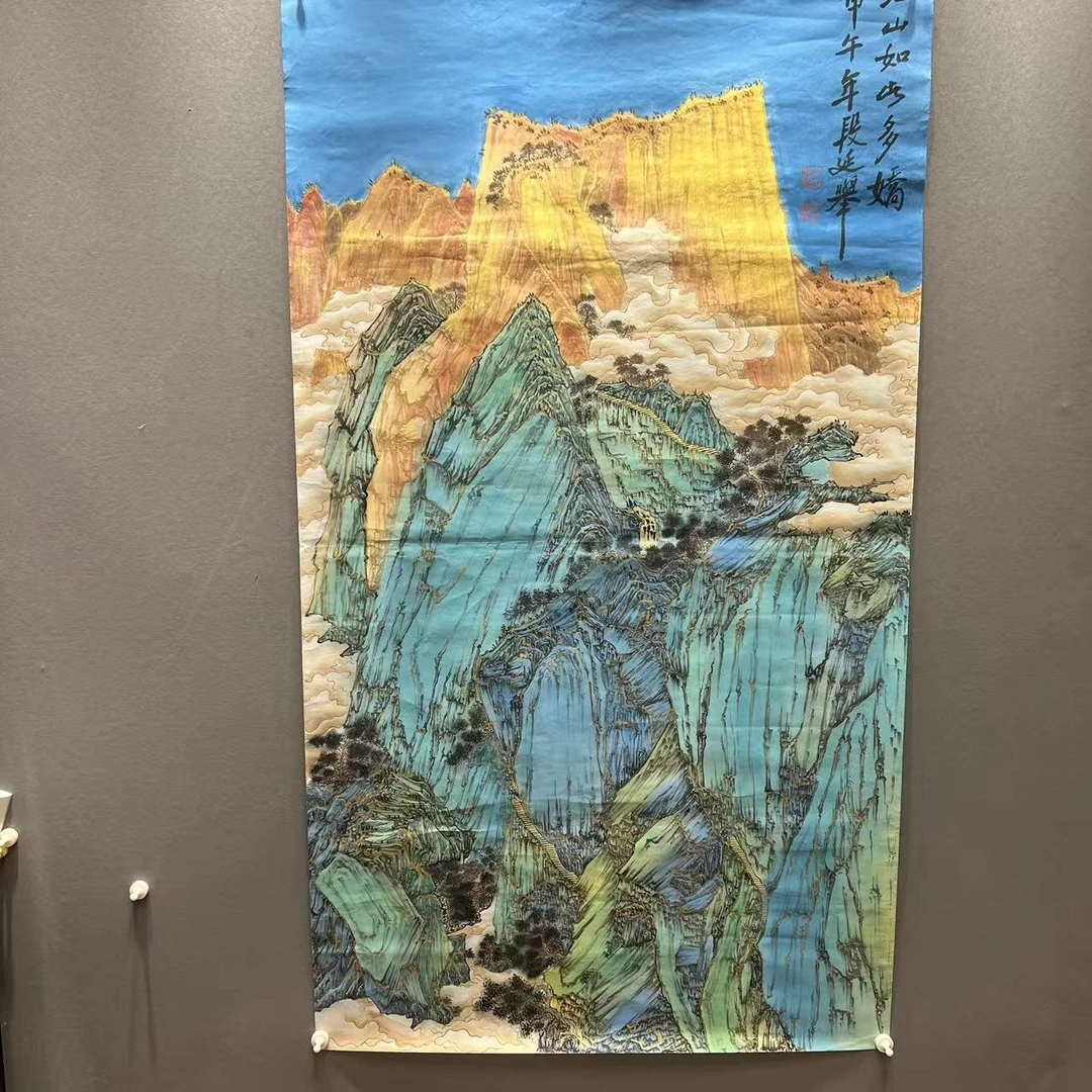 段延举金线山水/绘画/大六尺/无装饰/竖幅