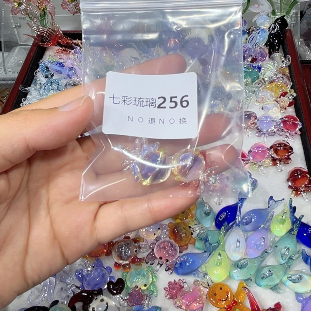 琉璃吊坠(不含链)256耳钩一对铃铛