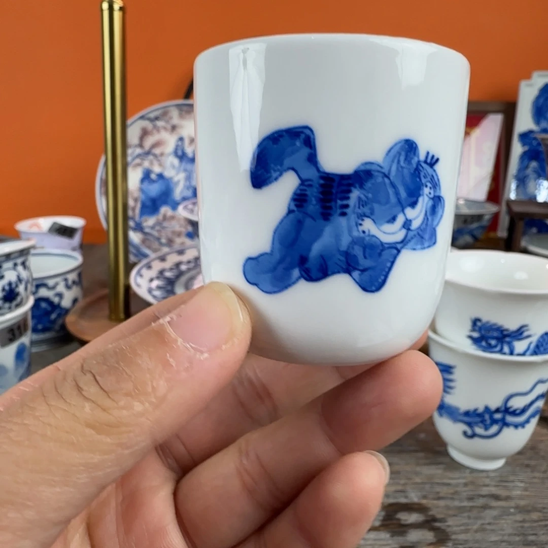 瓷片景德镇手绘青花茶器300