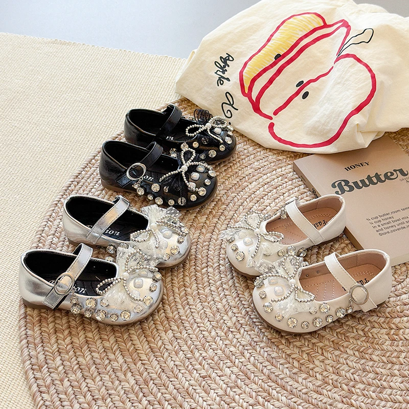 女童皮鞋2025春秋新款儿童鞋子水钻宝宝公主鞋小女孩单鞋玛丽珍鞋