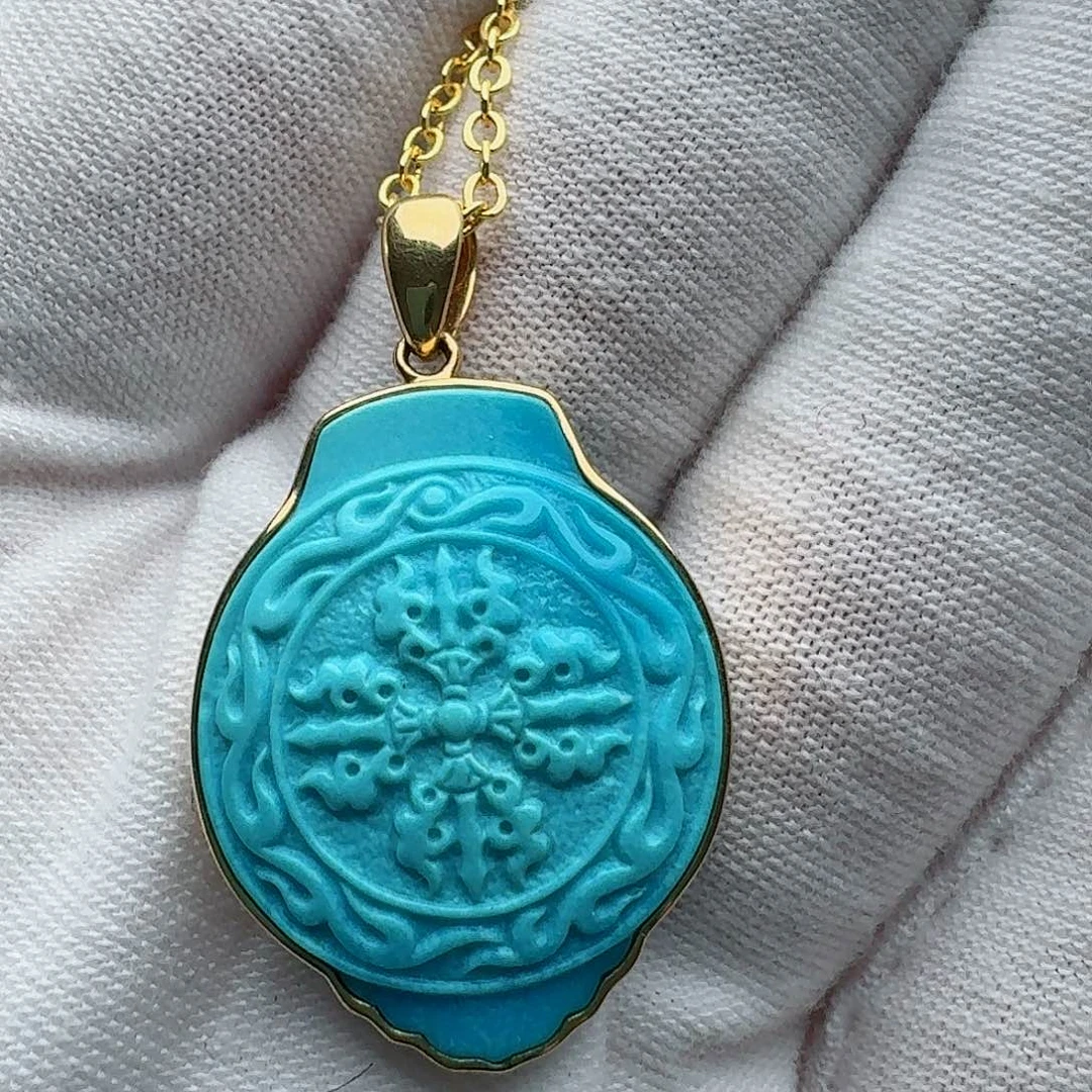 绿松石18K金镶嵌颈饰