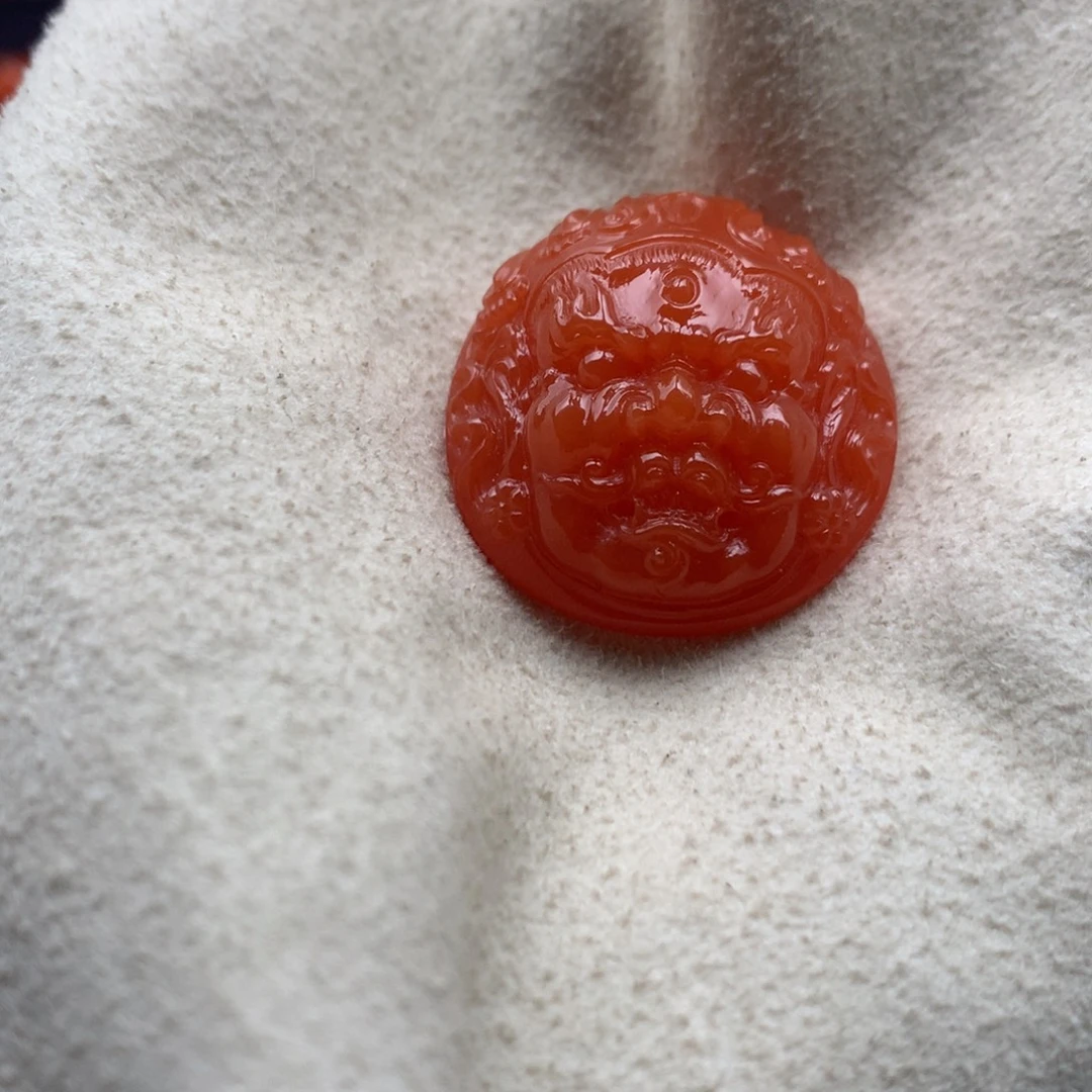 南红玛瑙未镶嵌保山天然原矿南红柿子红黄财财雕刻件