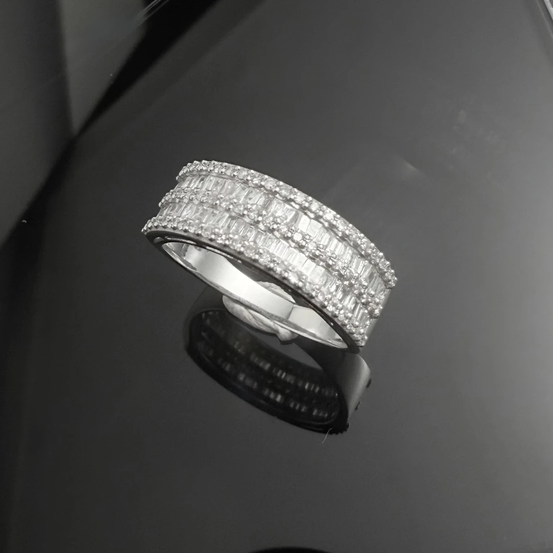 CERO【双排星河满天星】轻奢时尚百搭气质钻石白金戒指KK00083