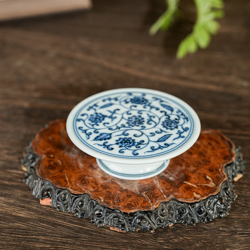 缠枝小盖置 直径7.5cm 纯手工手绘moshe821