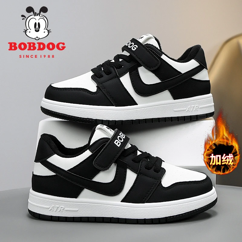 巴布豆儿童鞋子6-12岁AJ品牌板鞋中大童秋冬季加绒棉鞋男童运动鞋