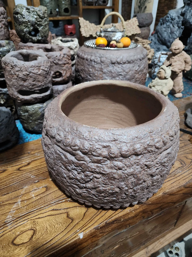 微瑕陶鼓大火钵