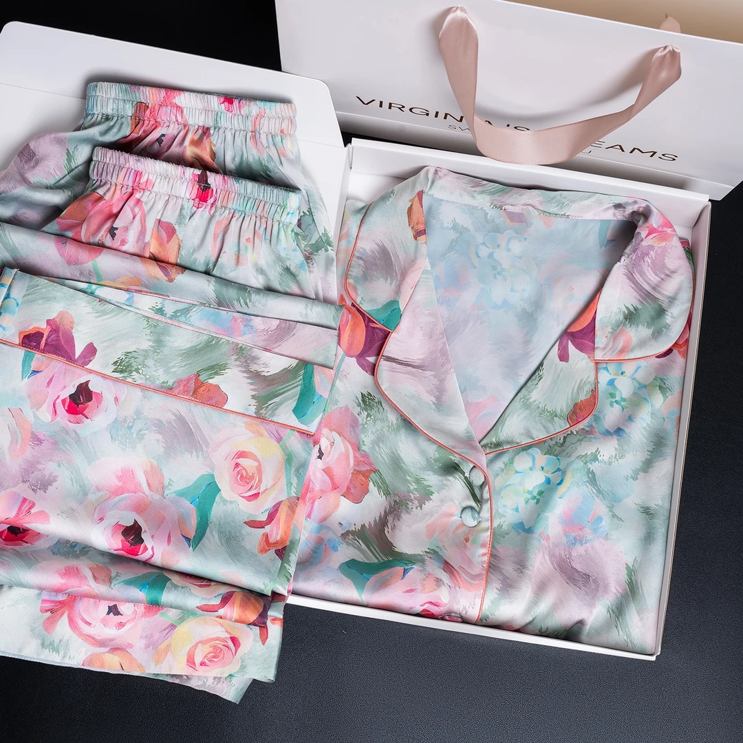 达芬奇密码【洛神玫瑰】2025年居家新款可外穿家居服睡衣套装三件套