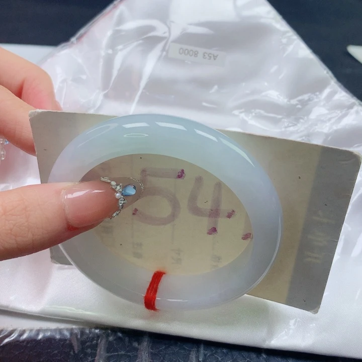 翡翠未镶嵌手镯圈口5253