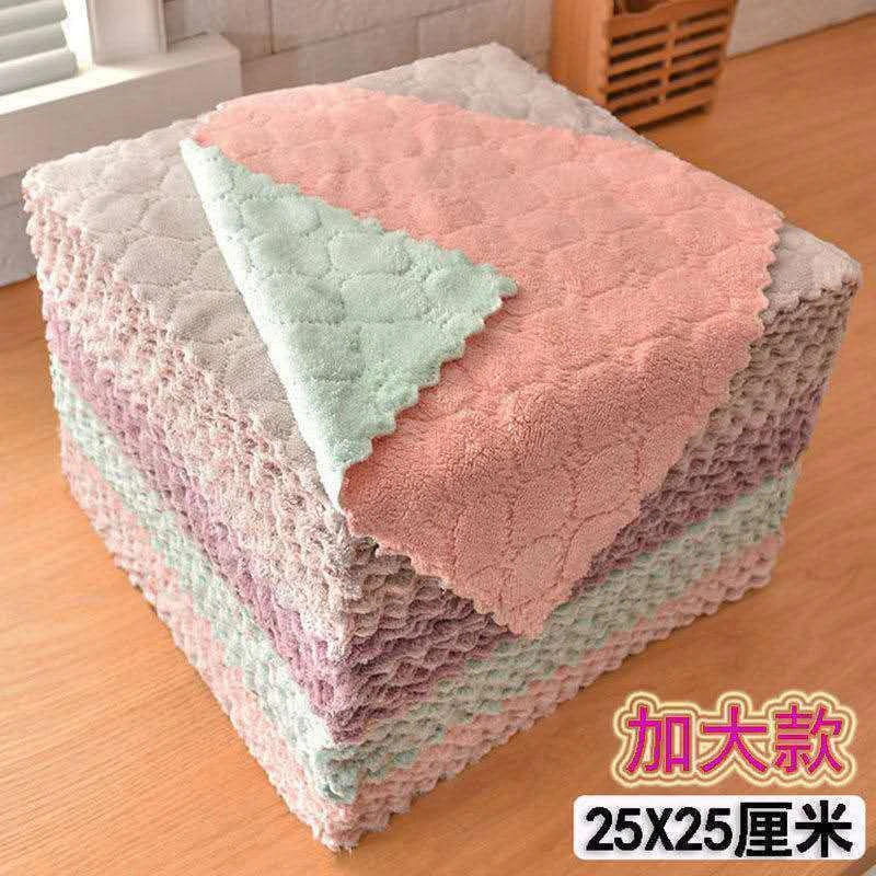 清洁桌擦手布加厚抹布不沾油吸水厨房专用毛擦洗碗不掉毛巾百洁布