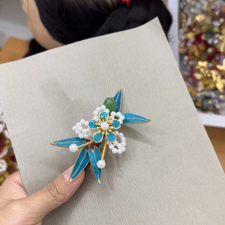 仿珍珠铁合金鹅毛仿点翠