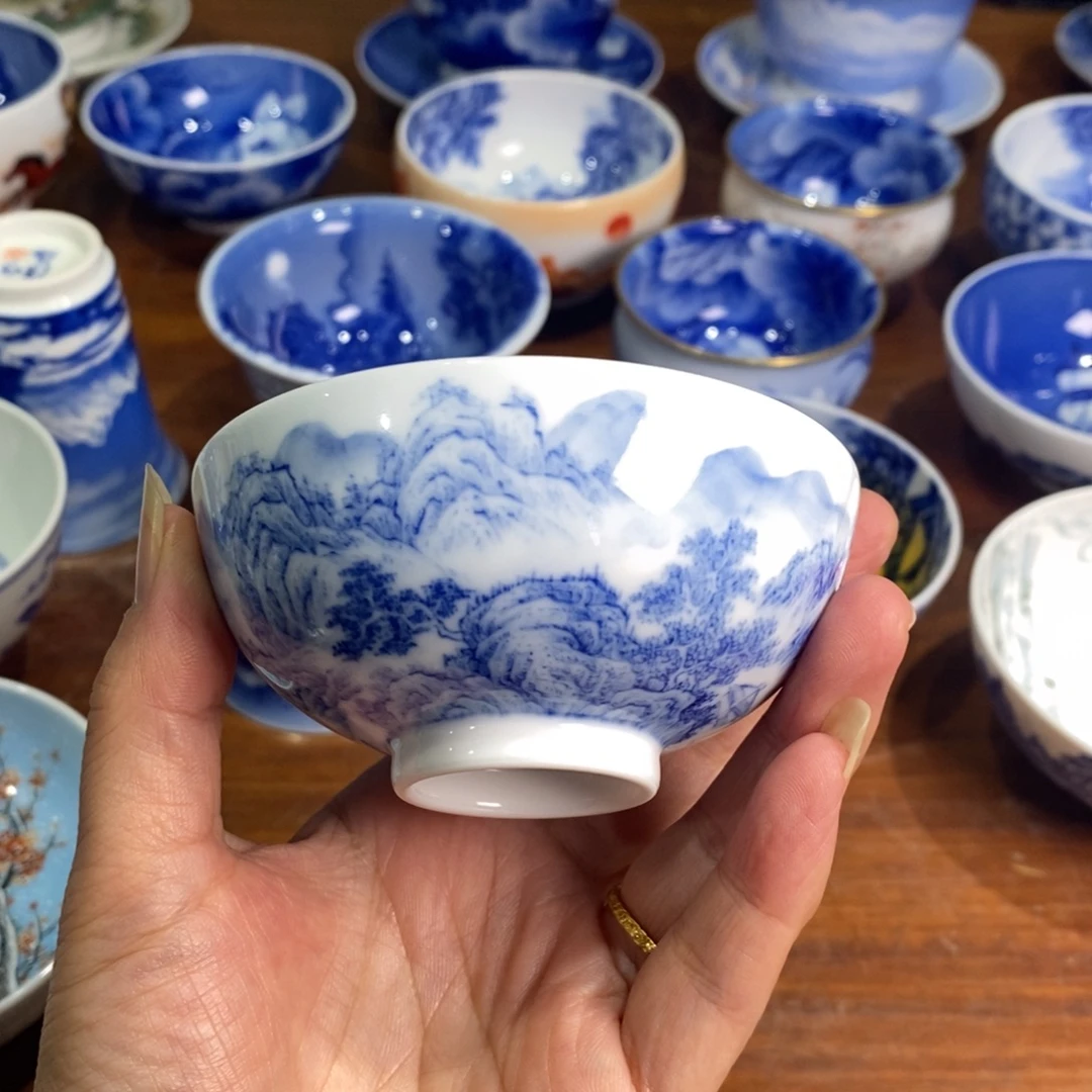 青花山水主人杯杯