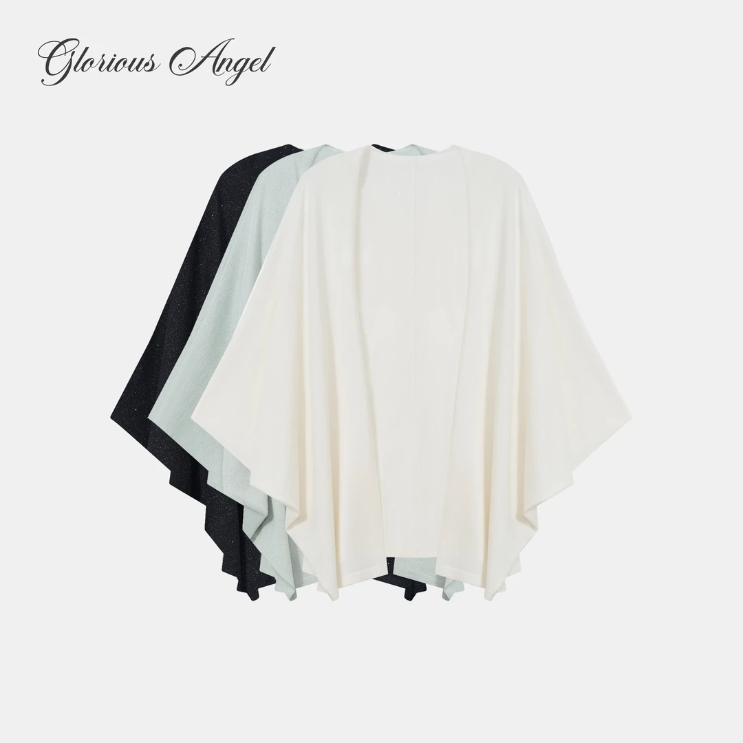 G.A 海滩细闪 丝麻混纺 度假防太阳空调外套蝙蝠袖罩衫