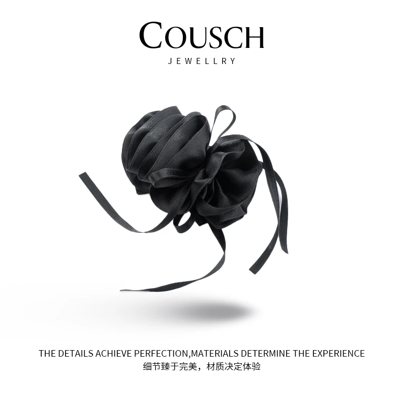 韩版花苞飘带缎面蝴蝶结香蕉夹CFJ0207