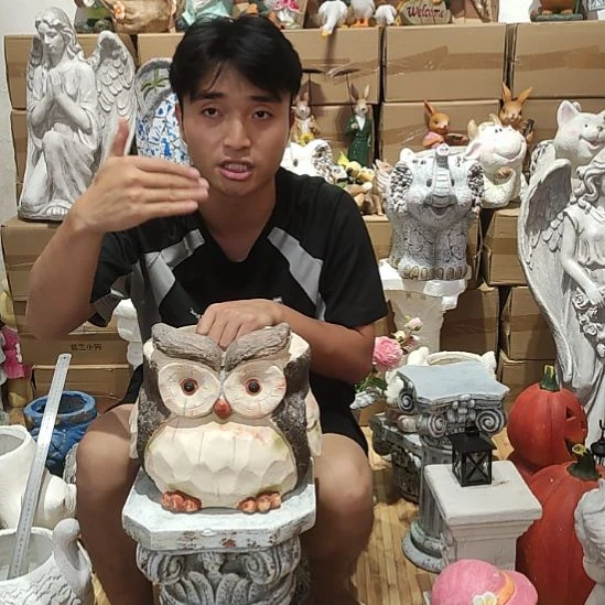 合成树脂猫头鹰花盆