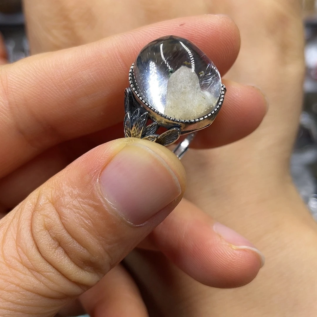 【闪购商品】水晶珠宝半成品银S925镶嵌戒指