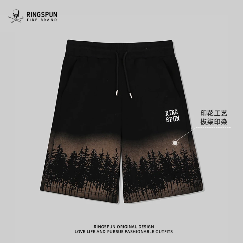 【落日森林】RINGSPUN重磅纯棉短裤夏季男士宽松时尚透气五分裤子潮