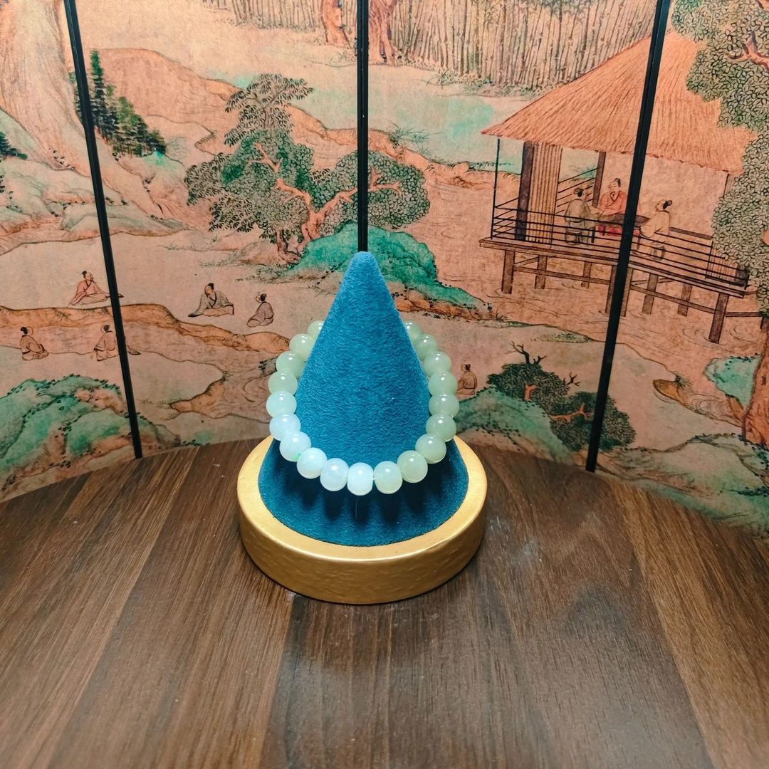 N和田玉渐变算盘珠手串2188