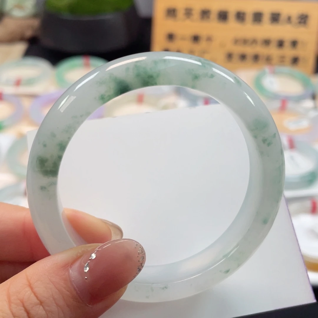未镶嵌手镯翡翠4号大冰条海棠花泥鳅背