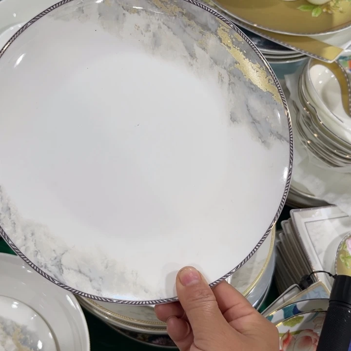 瓷片海岸八寸浅盘五个微瑕