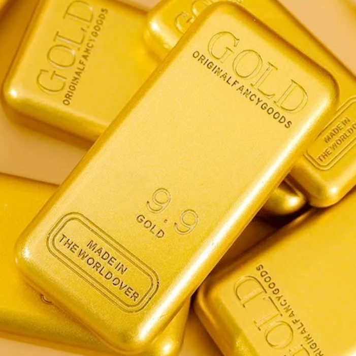 创意聚财实心方形金色时尚摆件