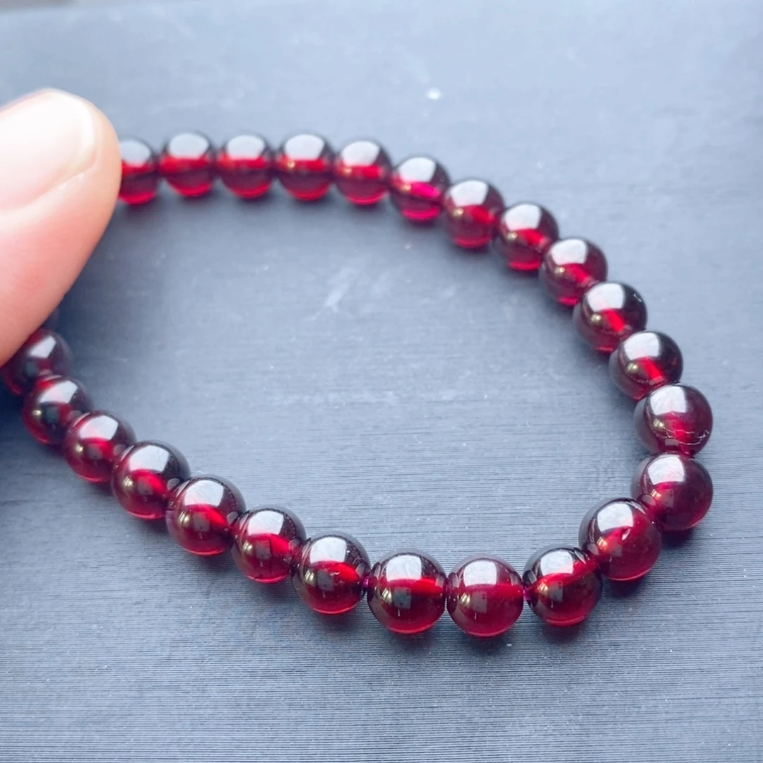 石榴石未镶嵌手链天然6毫米玻璃体
