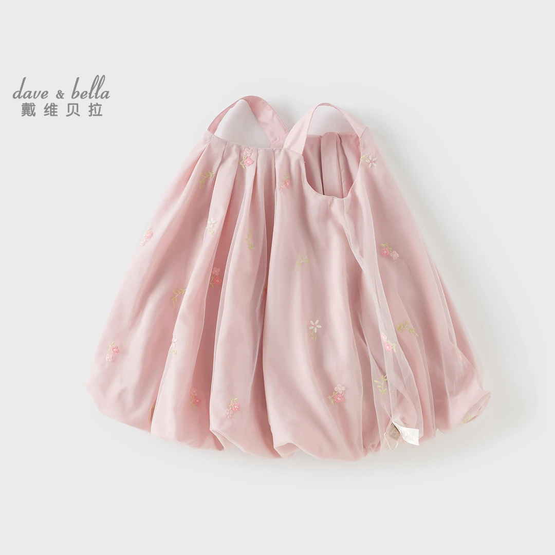 戴维贝拉儿童背心裙2025女童连衣裙新款吊带裙女宝蓬蓬裙夏装裙