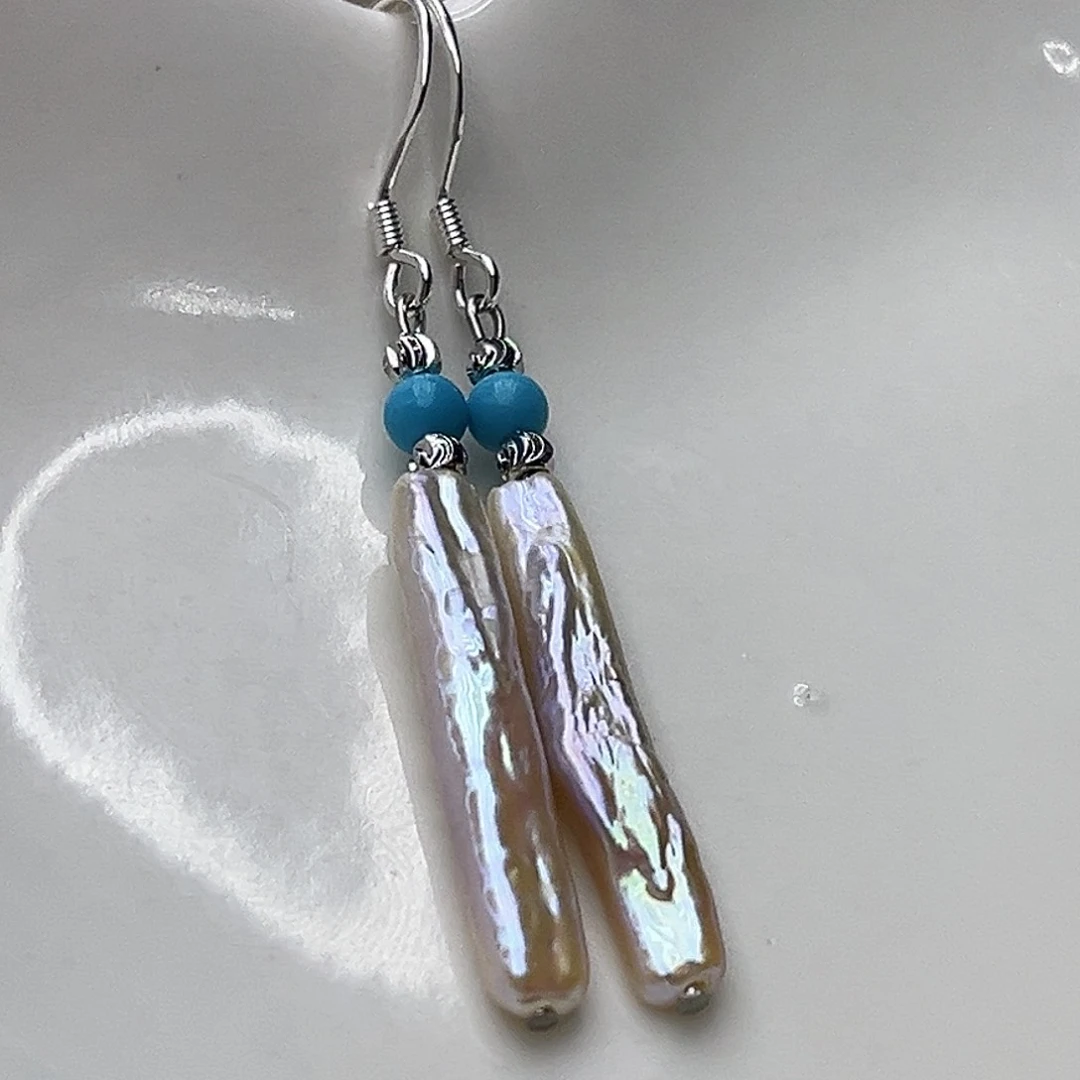 淡水珍珠耳饰银S925镶嵌