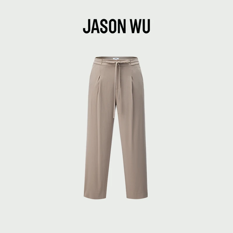 JASON WU季新款百搭直筒高腰宽松拖地裤子休闲裤女63JR2407501