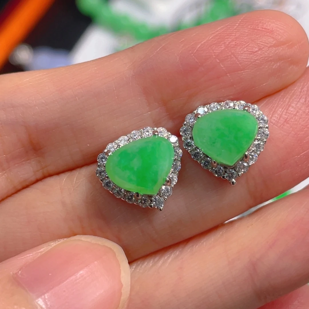 翡翠银S925镶嵌吊坠(不含链)