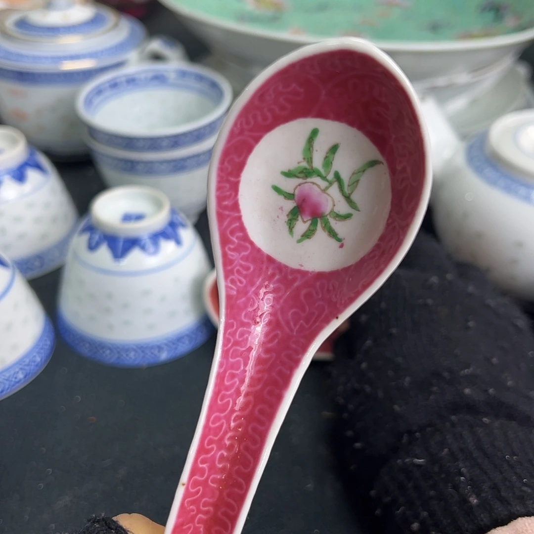 摆件景德镇陶瓷粉彩小勺