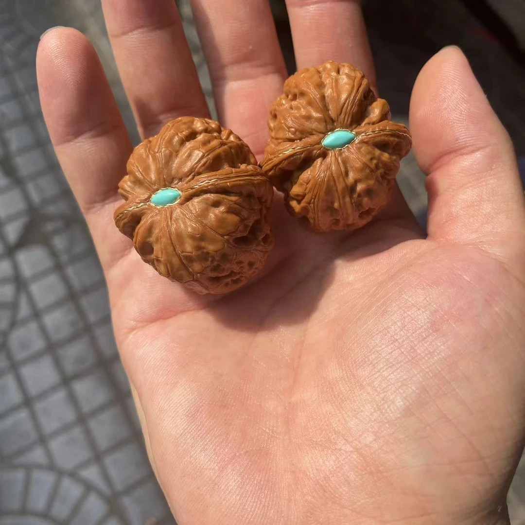 平谷元宝定制款镶嵌核桃