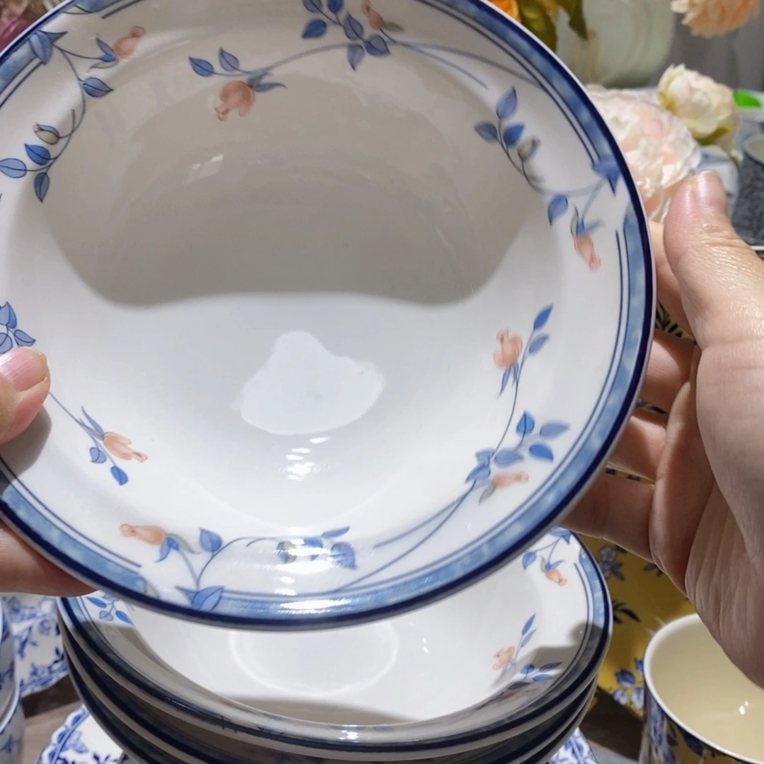 瓷6寸面碗钉烧工艺品