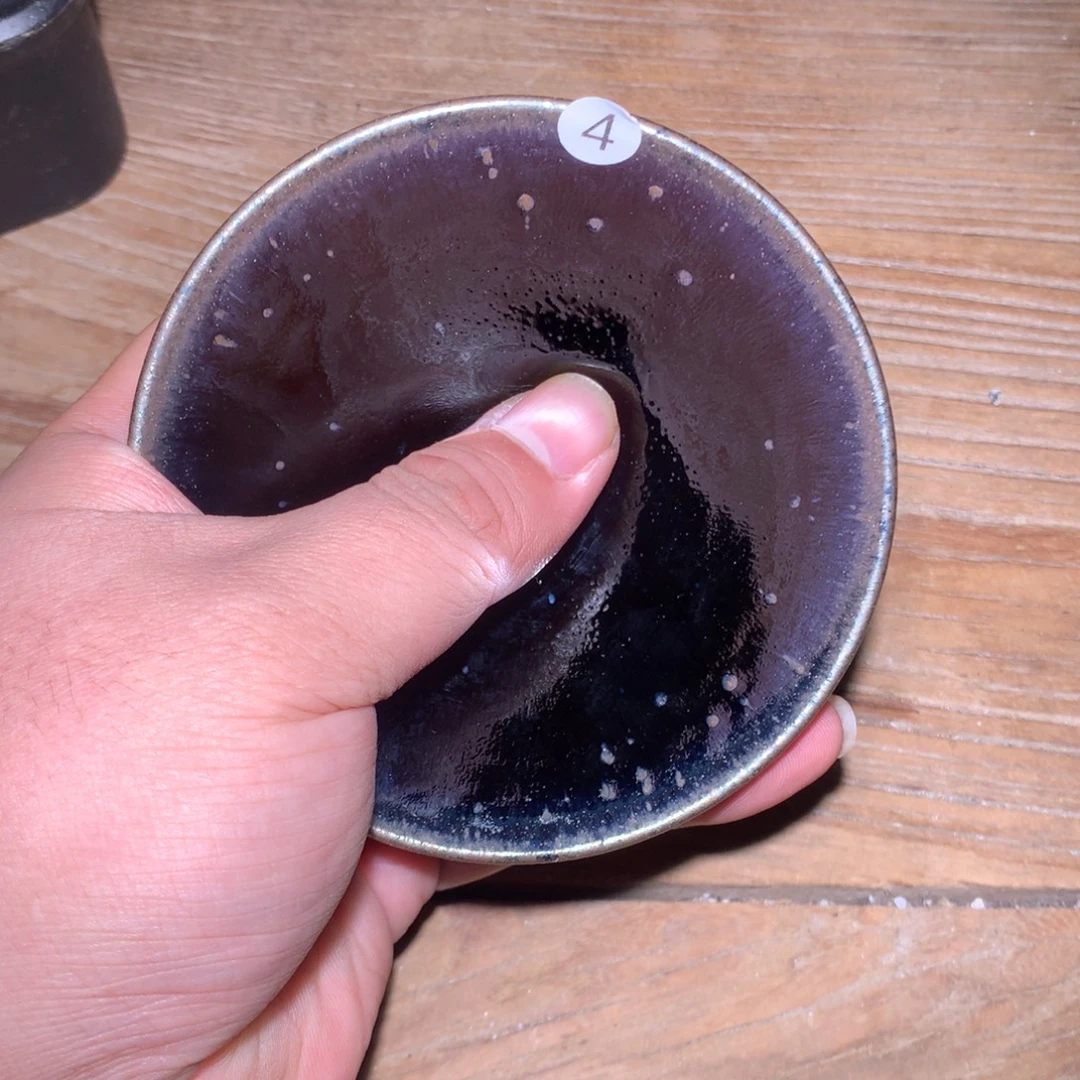 摆件仿宋黑曜建盏茶器04