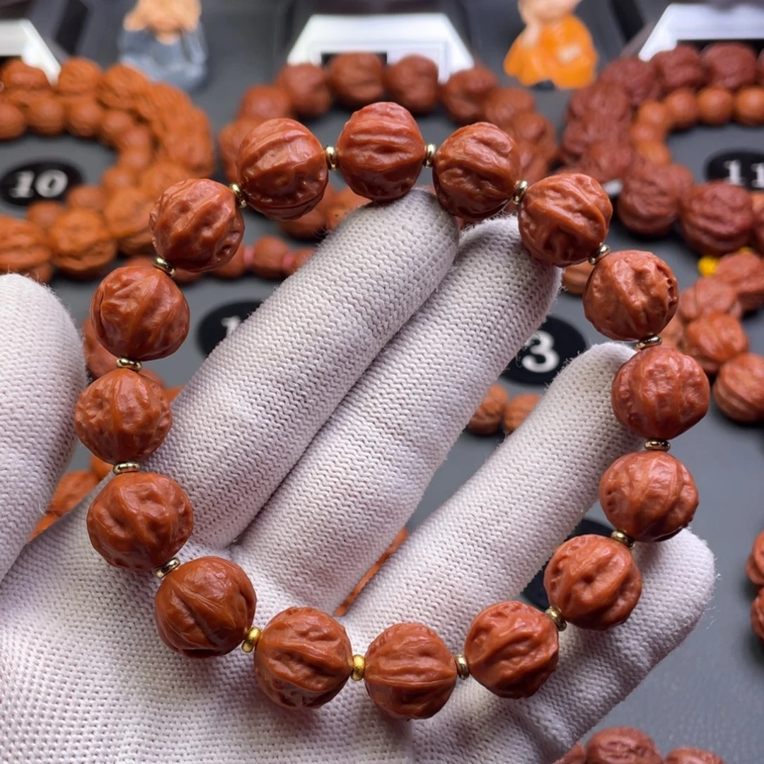 手串文玩核桃野生核桃小龙脊八棱秋子手串