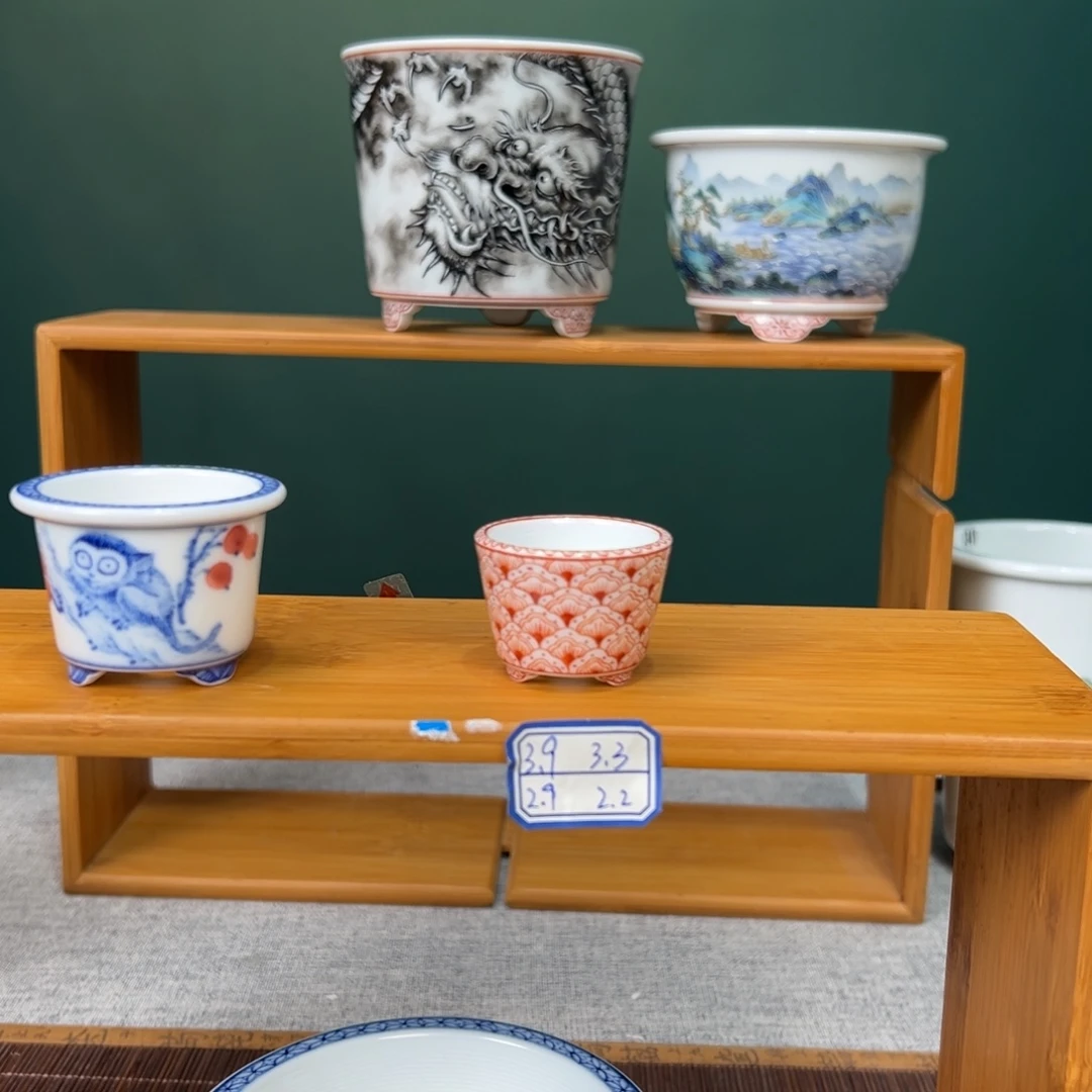 手工手绘图案豆盆