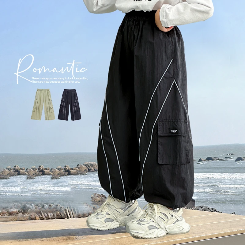 图图小象童装工装裤2025春装新款韩版中大童休闲裤亲子款BCK072