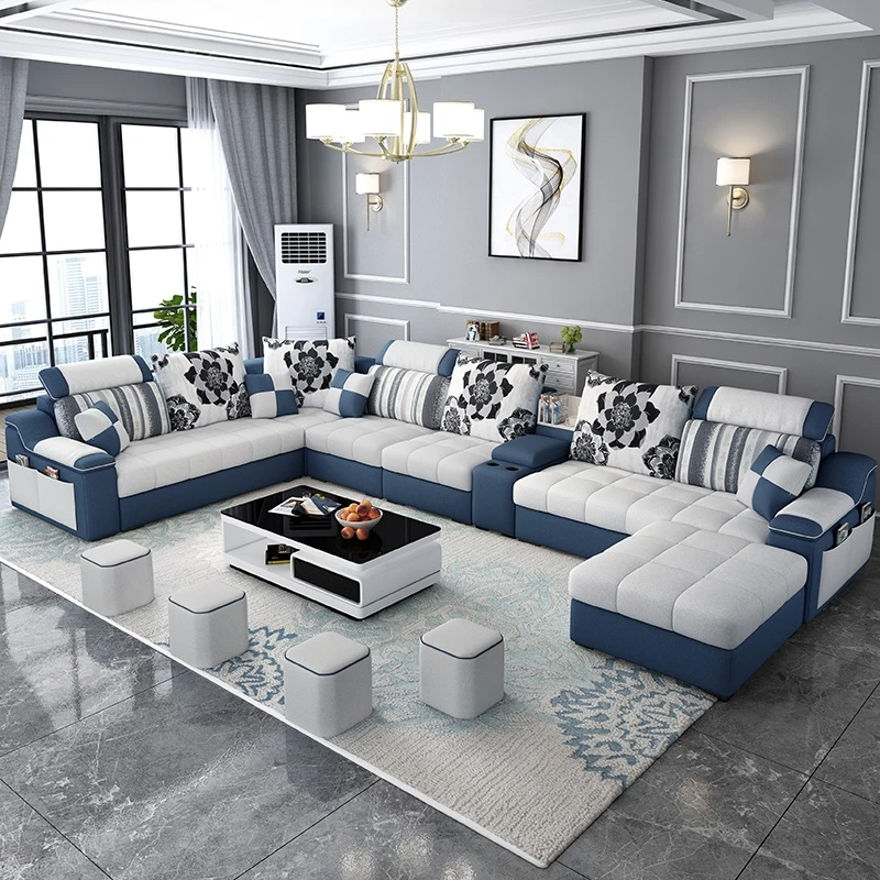 北欧科技布沙发大户型客厅家用简约现代布艺沙发轻奢组合套装809