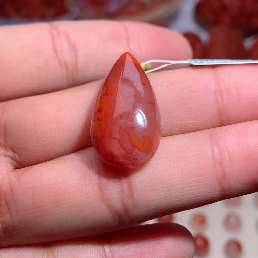 南红玛瑙未镶嵌珠宝半成品水滴吊坠