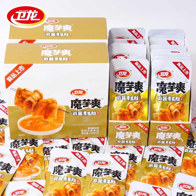 卫龙魔芋爽麻酱味素毛肚辣条素肉解馋零食零食小吃盒装