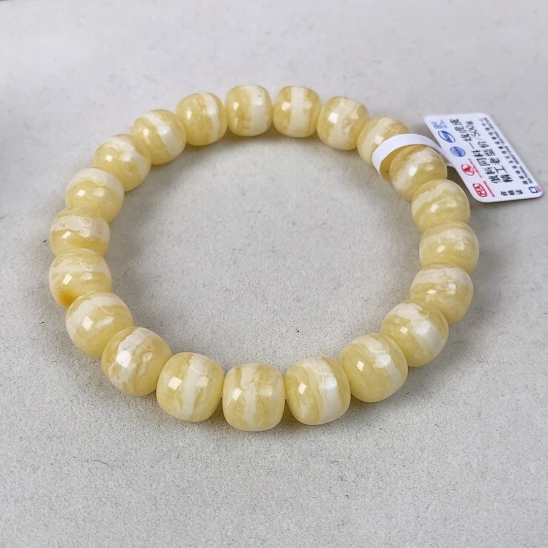 蜜蜡未镶嵌珠宝奇石10mm  同料一线天虎皮  12.8g