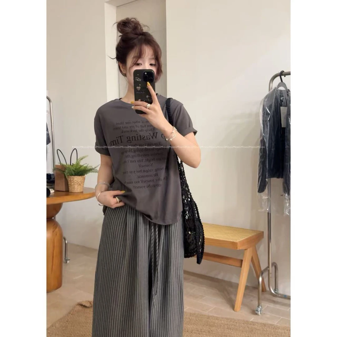 【mooi】'记忆旅店'夏季新款韩版ins风小众设计感T恤