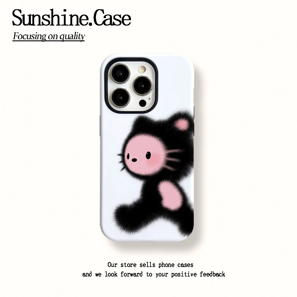 菲林二合一适用苹果华为vivo小米oppo手机壳黑影猫咪16PRO/15