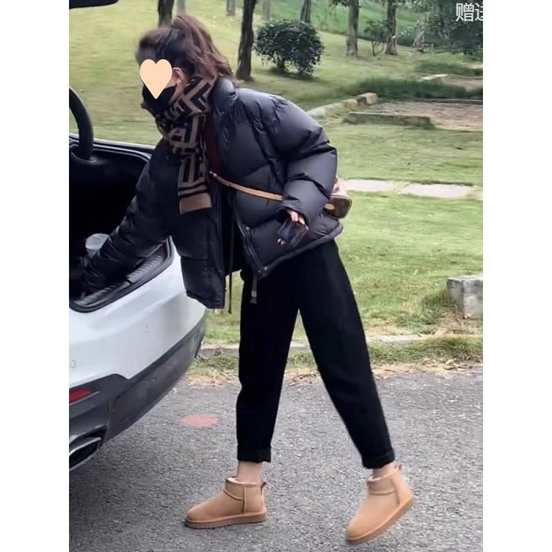 波司登极地联名黑色短款羽绒服女小个子2025年冬季新款加厚立领白