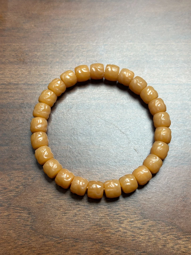 【海南菩提】玉化料类似龙脊纯手工风刃手串