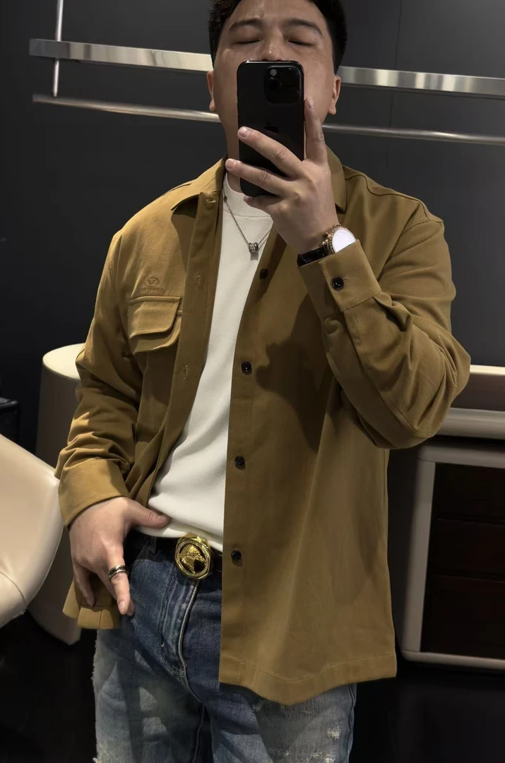 【马哥严选】美式长袖衬衫男士秋季新2025新款工装衬衣外套潮流宽松